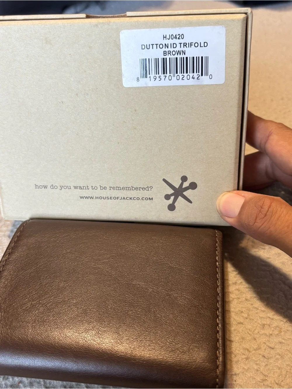 House of Jack Brown Leather Men's Tri-fold  Wallet new in box
